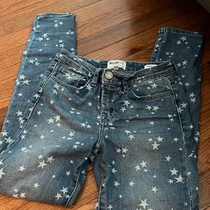 star print jeans by william rast  high rise ankle